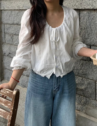 Himo Lovely String Ribbon Blouse