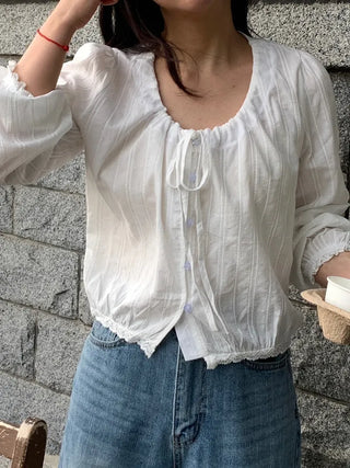Himo Lovely String Ribbon Blouse