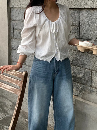 Himo Lovely String Ribbon Blouse