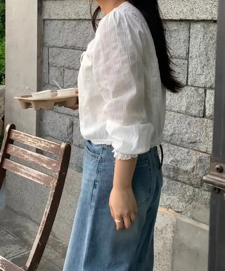 Himo Lovely String Ribbon Blouse