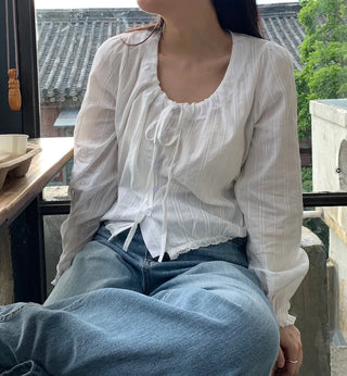 Himo Lovely String Ribbon Blouse