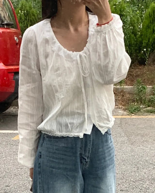 Himo Lovely String Ribbon Blouse
