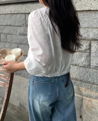 Himo Lovely String Ribbon Blouse