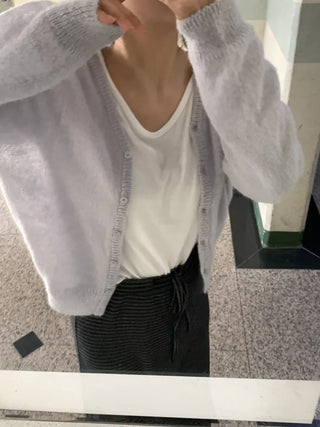Soft Perfect Fit V-Neck Short Cardigan