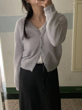 Soft Perfect Fit V-Neck Short Cardigan