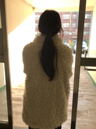 Fuzzy Shearling Oversized Mustang Coat