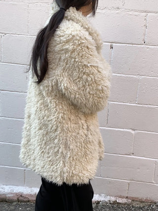 Fuzzy Shearling Oversized Mustang Coat