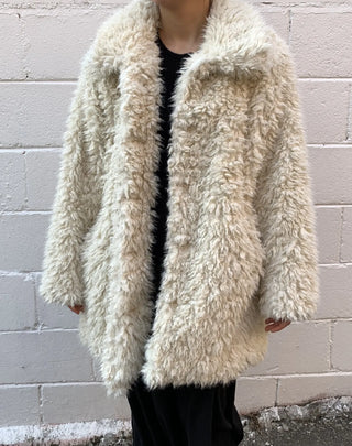 Fuzzy Shearling Oversized Mustang Coat