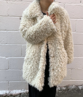Fuzzy Shearling Oversized Mustang Coat
