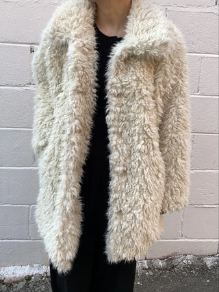 Fuzzy Shearling Oversized Mustang Coat