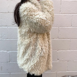 Fuzzy Shearling Oversized Mustang Coat