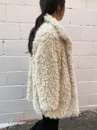 Fuzzy Shearling Oversized Mustang Coat