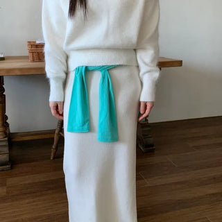Soft Angora V-neck Loose Fit Knit