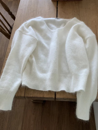Soft Angora V-neck Loose Fit Knit