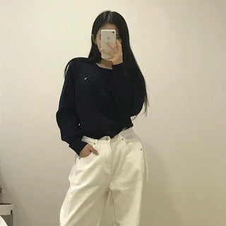 Clean Fit High-Waisted Wide Denim Pants with Tuck Detail
