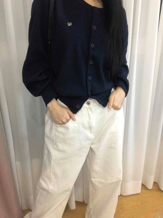 Clean Fit High-Waisted Wide Denim Pants with Tuck Detail