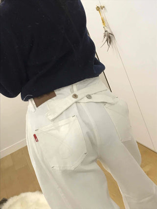 Clean Fit High-Waisted Wide Denim Pants with Tuck Detail