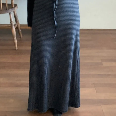 Ribbed Knit Mermaid Long Skirt