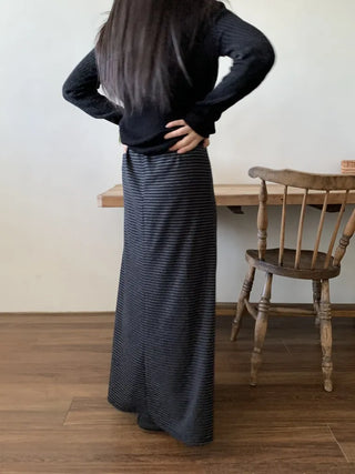 Ribbed Knit Mermaid Long Skirt