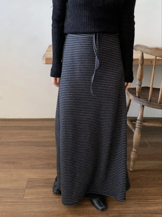 Ribbed Knit Mermaid Long Skirt