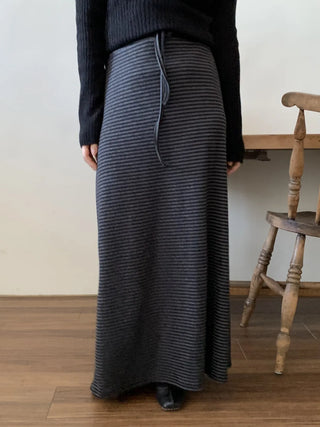 Ribbed Knit Mermaid Long Skirt