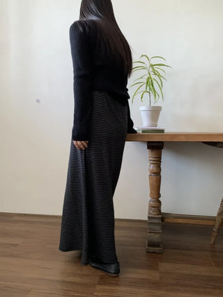 Ribbed Knit Mermaid Long Skirt
