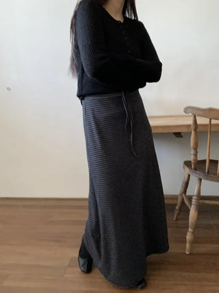 Ribbed Knit Mermaid Long Skirt