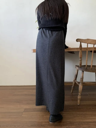 Ribbed Knit Mermaid Long Skirt