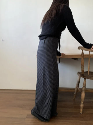 Ribbed Knit Mermaid Long Skirt