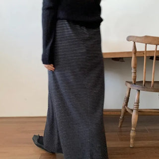 Ribbed Knit Mermaid Long Skirt