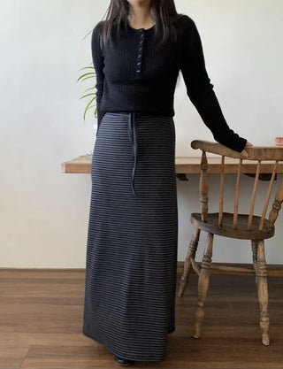 Ribbed Knit Mermaid Long Skirt