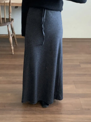 Ribbed Knit Mermaid Long Skirt