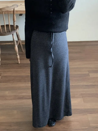 Ribbed Knit Mermaid Long Skirt