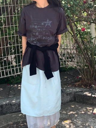 Baru Lettering Print Boxy Fit Short Sleeve T-shirt