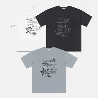 Baru Lettering Print Boxy Fit Short Sleeve T-shirt