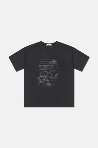 Baru Lettering Print Boxy Fit Short Sleeve T-shirt