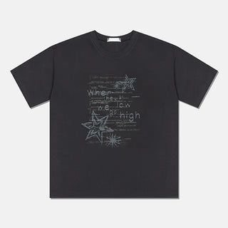 Baru Lettering Print Boxy Fit Short Sleeve T-shirt