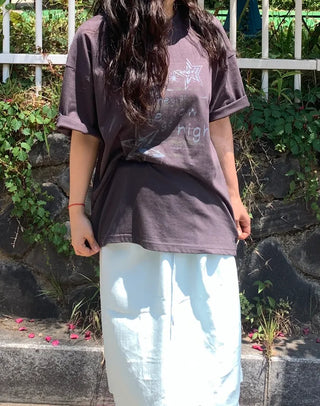 Baru Lettering Print Boxy Fit Short Sleeve T-shirt