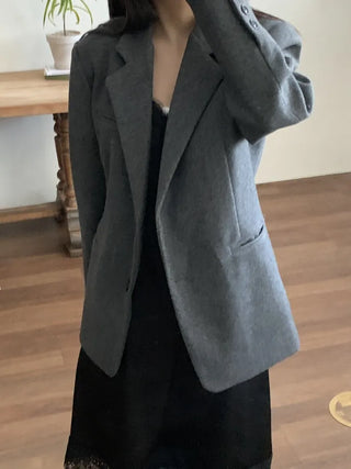 Soft Knit Shoulder Pad Drop Shoulder Jacket