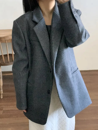 Soft Knit Shoulder Pad Drop Shoulder Jacket