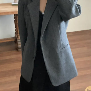 Soft Knit Shoulder Pad Drop Shoulder Jacket