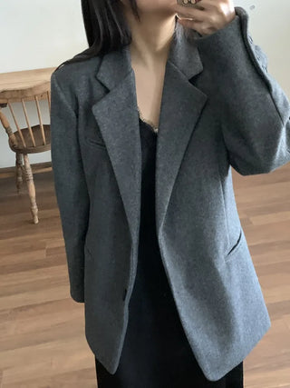 Soft Knit Shoulder Pad Drop Shoulder Jacket