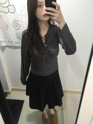 Basic Pleated Midi Skirt
