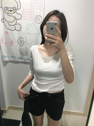 Studded Minimal Slim Fit Shorts