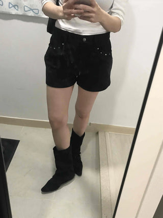 Studded Minimal Slim Fit Shorts