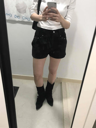 Studded Minimal Slim Fit Shorts