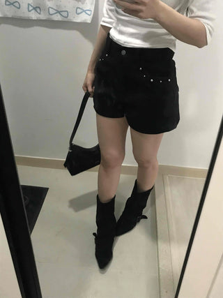 Studded Minimal Slim Fit Shorts
