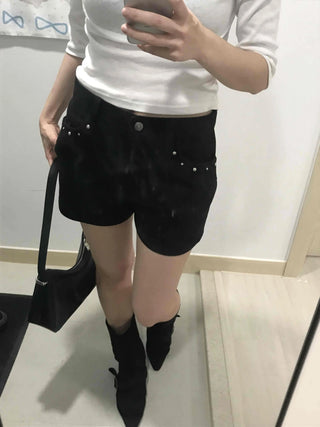 Studded Minimal Slim Fit Shorts