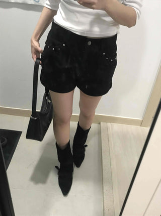 Studded Minimal Slim Fit Shorts