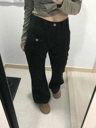 Simple Minimal Slim Bootcut Long Pants